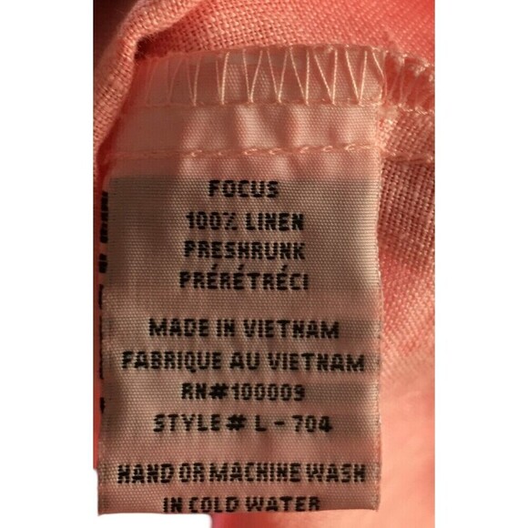 Focus Dress Women's Size Medium Pink Long Sleeve Maxi Linen Minimalist - Picture 7 of 8